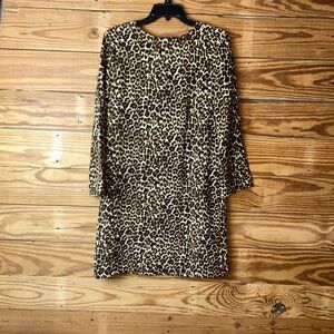 J. Crew Black and White Sheath Dress Long Sleeve Crew Neck